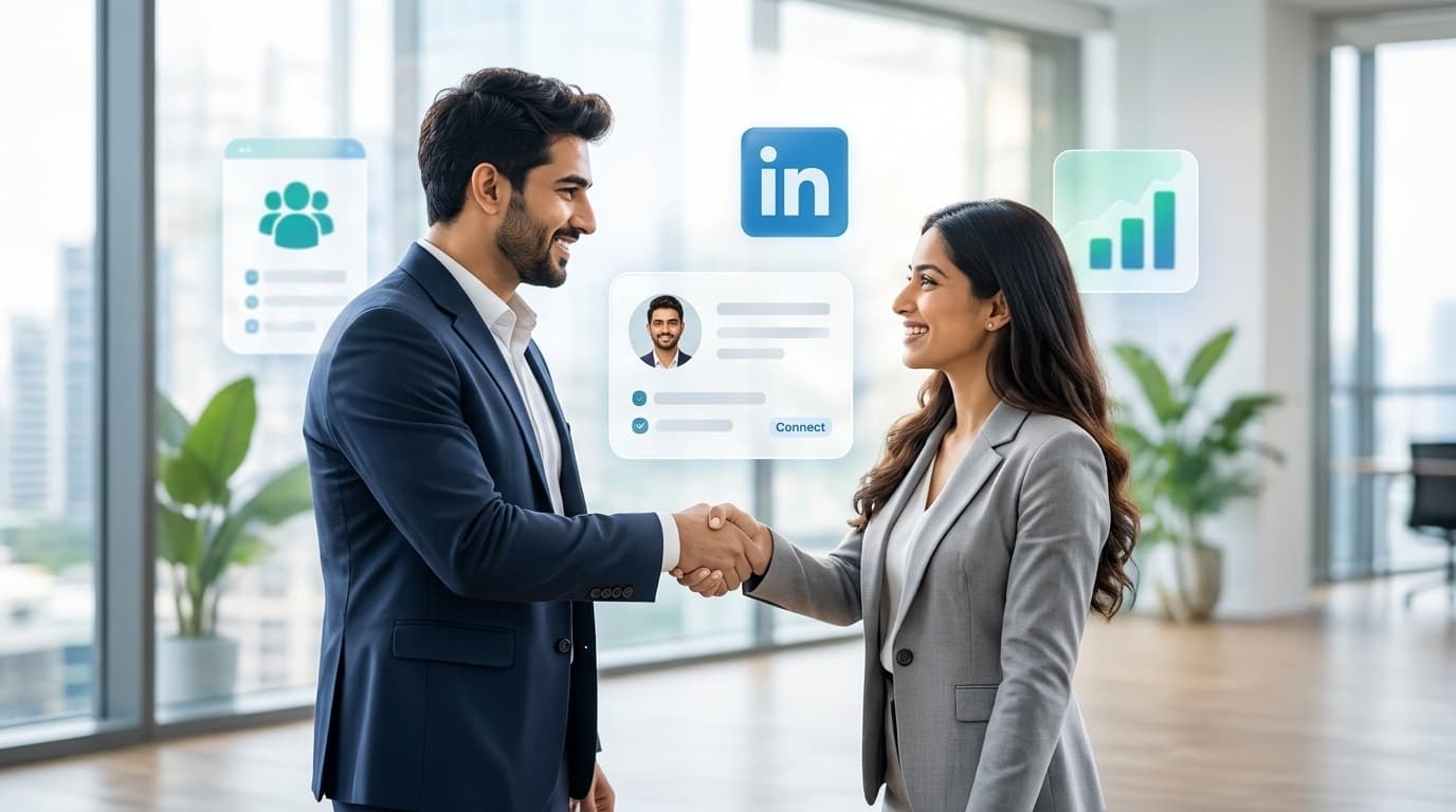 Relevant Connections — Two business professionals building meaningful industry relationships